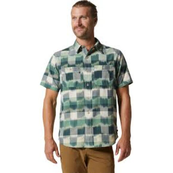 Mountain Hardwear Men’s Short-Sleeve Button-Down Shirt – Size L – Green - Picture 1 of 6